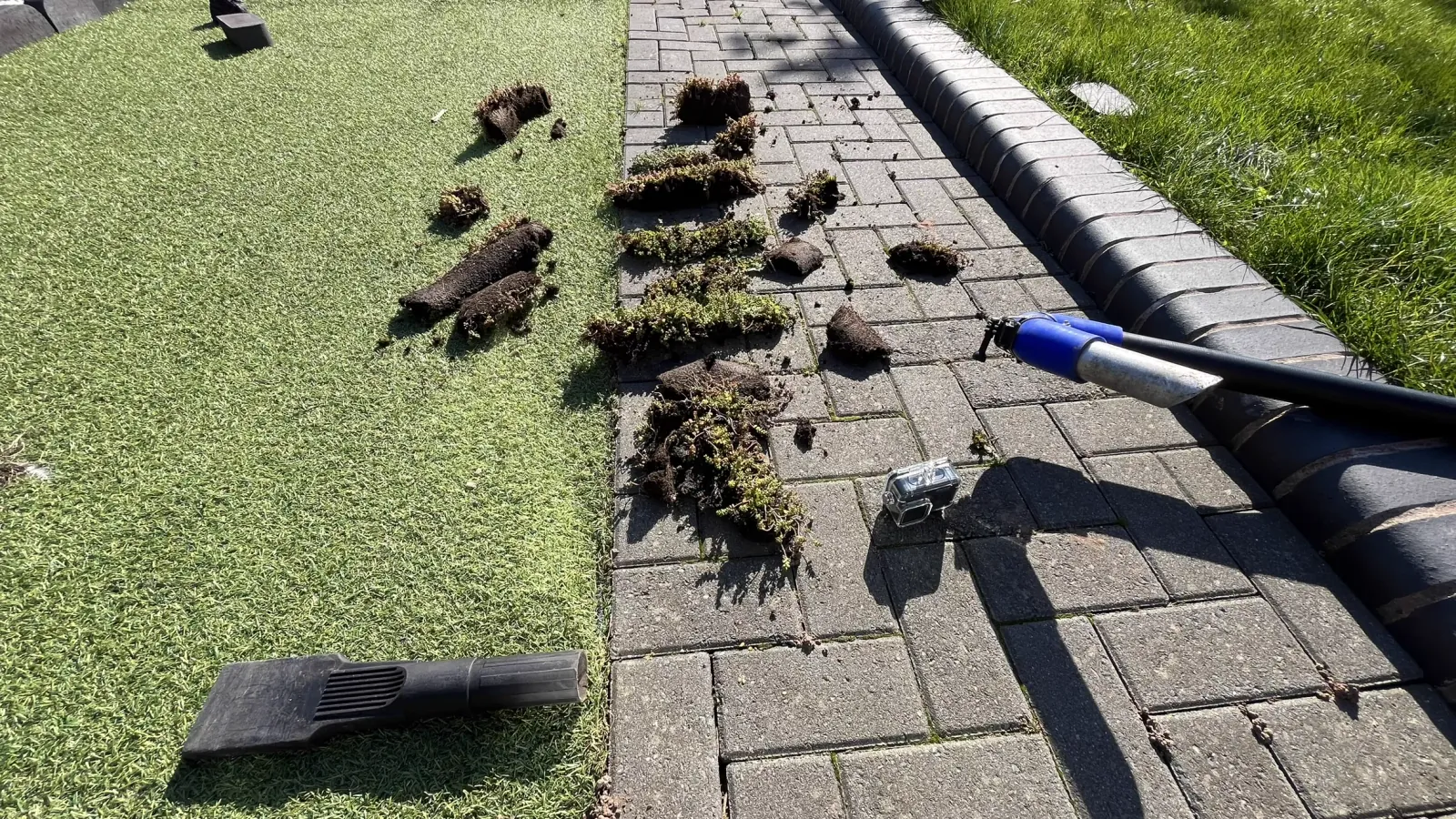 Gutter cleaning close-up