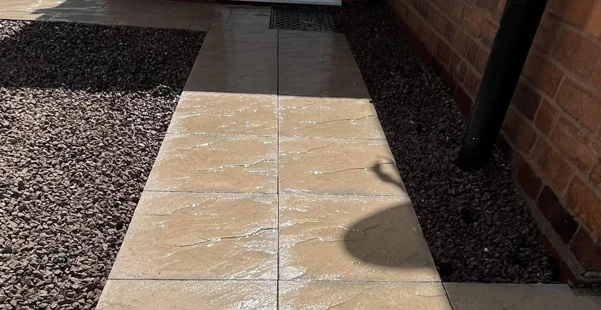 Finished garden path after jet washing in Bromsgrove
