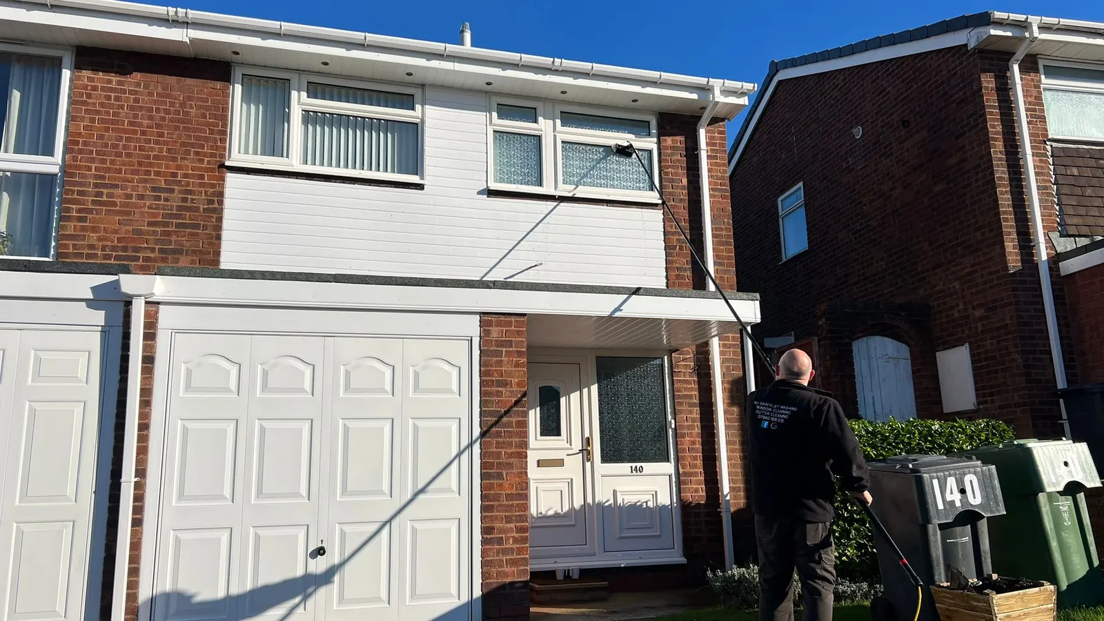Upstairs windows cleaned with water-fed pole in Bromsgrove